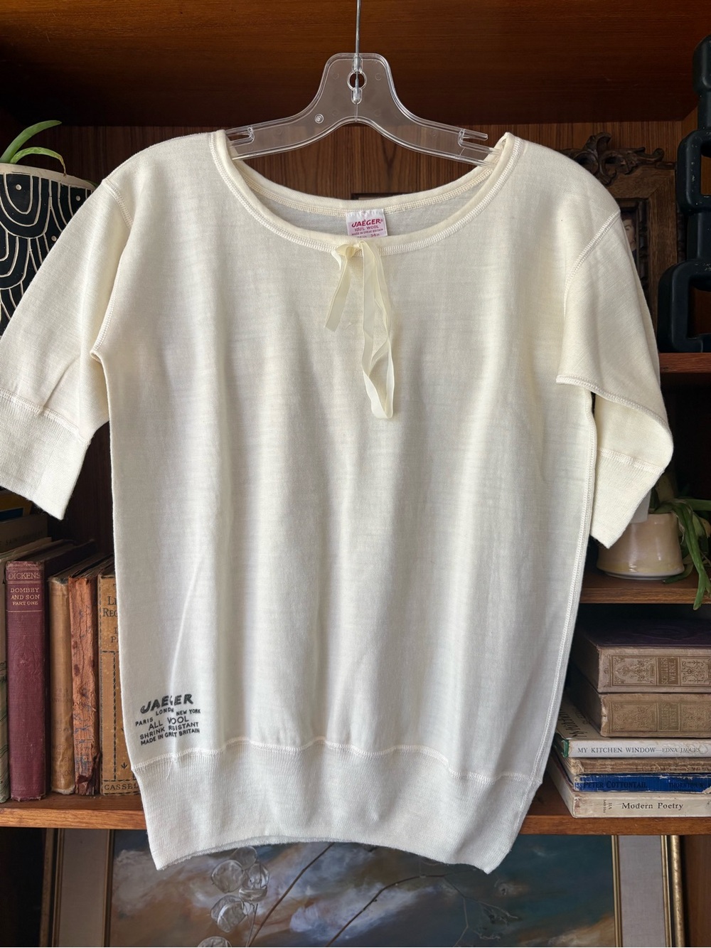 Jaeger Vintage BalletCore Wool Short Sleeve M